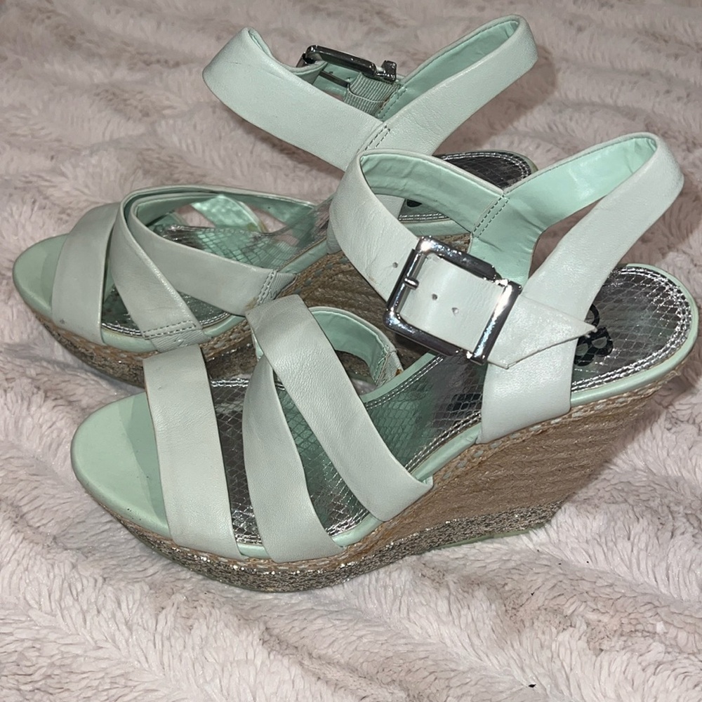 Gianni Bini Wedge Heels with Silver glitter details
